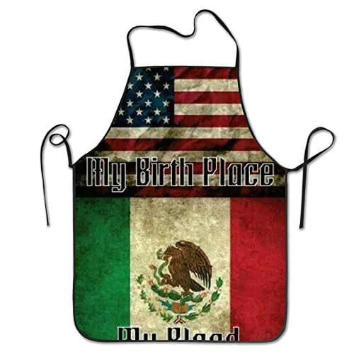 American-Mexican Flag Overhand Apron Bacon Chef Apron Tailgate Grilling Intended For Adult One Size Drill