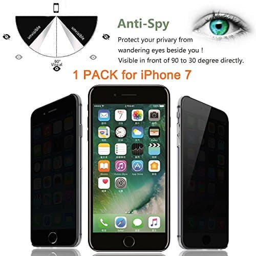 iPhone 7 6s 6 Screen Protector Netcosy Privacy Anti-Spy Tempered Glass Screen Protector for Apple iPhone7 4.7"(Black)