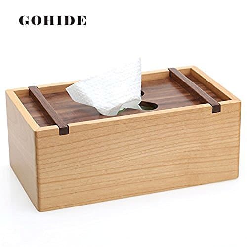 Rectangular Natural Wood Paper Box European Style Lovely For Home Living Room Bathroom Office Napkin Box Tissue Case Bucket XZX