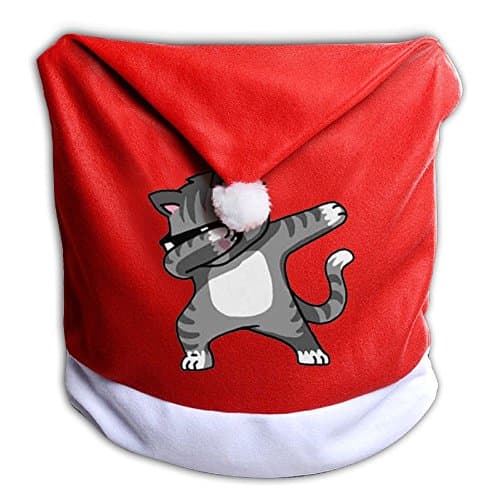 Santa Clause Red Hat Chair Back Covers For Christmas Dinner Decor Judian Cool Dancing Kitty