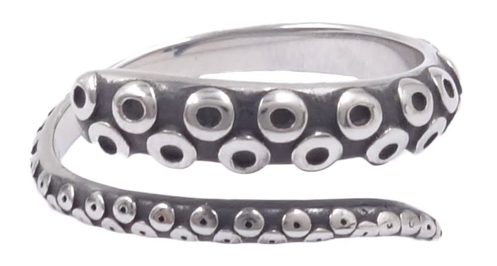 Antique Unisex Stainless Steel Octopus Tentacle Ring Size Adjustable