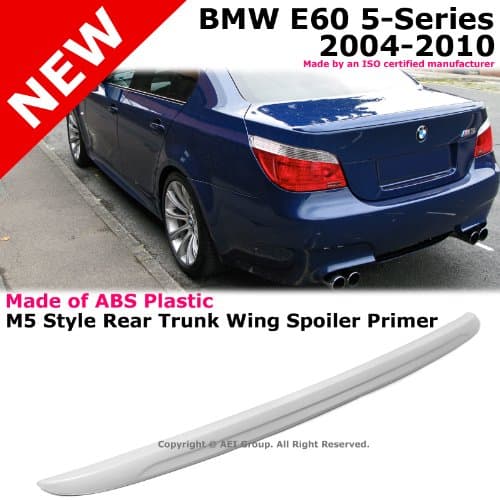 2004-2010 BMW 5-Series E60 M5 Style Rear Trunk Lid Lip Unpainted Stick On Spoiler 2004 2005 2006 2007 2008 2009 2010