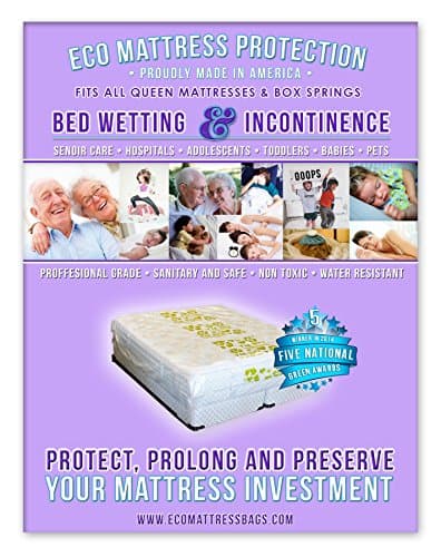 1 Queen Size Mattress Protector Designed for Bed Wetting and Incontinence. Fits All Queen and Full Size Mattresses. Compatible with All Pillow Tops and Box Springs. Winner of 5 National Green Awards in 2014. Professional Hospital/ Medical Grade, 3 Mil, Heavy Duty, Non-Toxic, Hypo-Allergenic Mattress Protection. Designed for Bed Wetting, Accidents and Incontinence. Easy to Install. Protect, Prolong and Preserve Your Mattress Investment. Sleep with Peace of Mind. Don't Stress About Your Mattress, We've Got You Covered! Proudly Made in America!