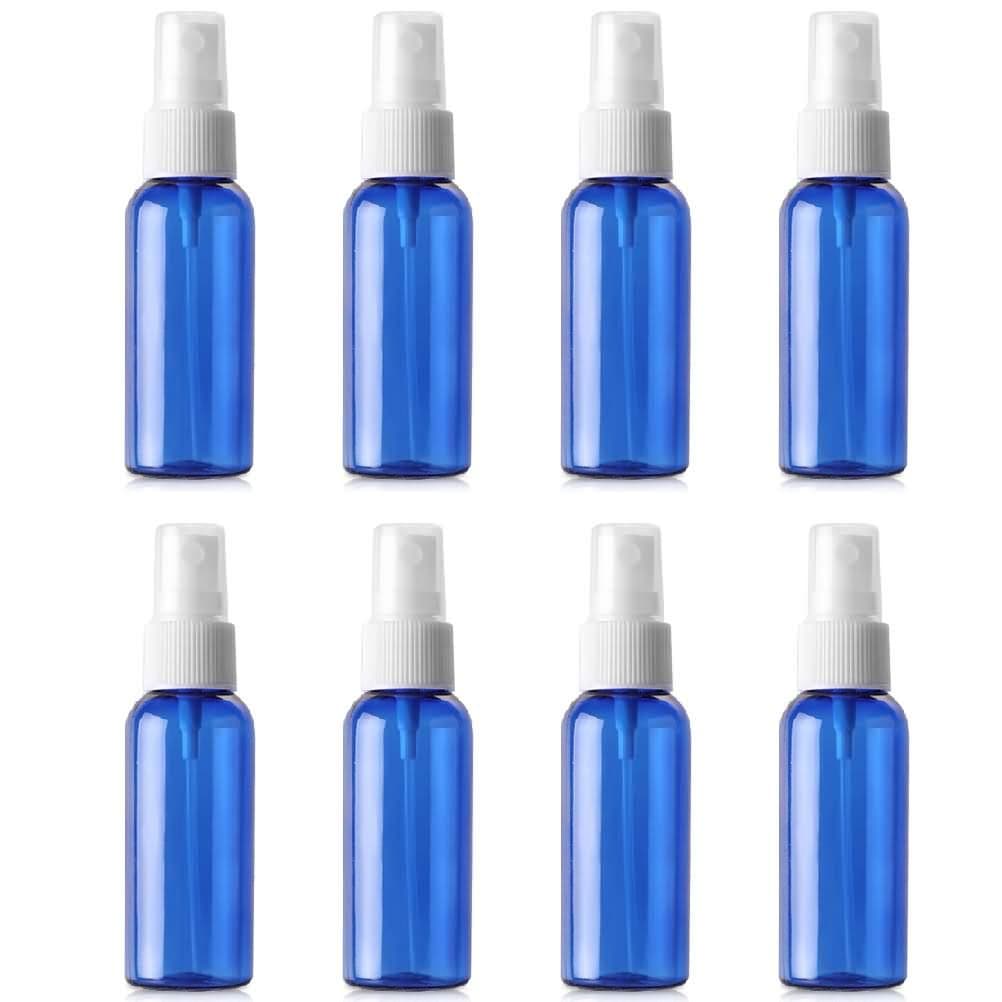 bubussv (Pack of 36) 50ML Empty Plastic Blue Mist Spray Bottles for Essential Oil Perfume