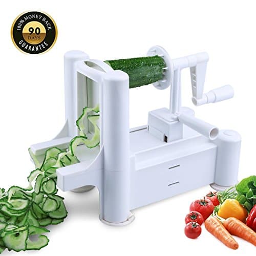 2018 New，3 Blade Vegetable Spiralizer / Vegetable Slicer , spiral vegetable slicer, Stainless Steel Blades, BPA-Free, ,Healthy Low Carb/Paleo/Gluten-Free Meals Powerful Suction Base Vegetable Slicer