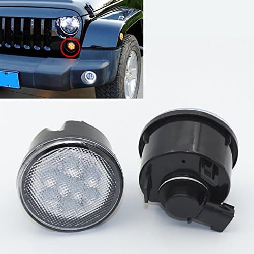 Pair LED Front Turn Signal Lamp Amber Beam Light For Jeep Wrangler JK 2007-2016 (silver)