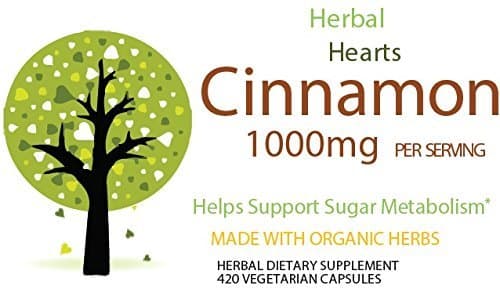 Cinnamon Ceylon Capsules Fresh &amp; Organic from Sri Lanka (420) by Cinnamon