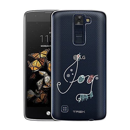 LG X power Case, Slim Fit Snap On Cover by Trek Doodle Joy - White Clear Case