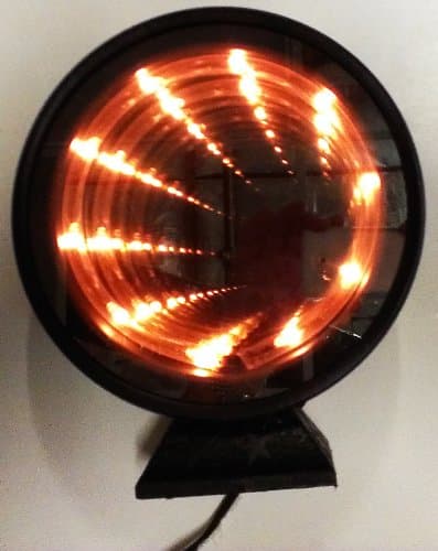 Table Top Accent Infinity Lamp – 9.5 inches tall x 8 in diameter 6 Foot Cord w/ on/off switch – Color Black –