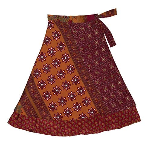 Jedzebel Magic Skirt - [Premium Selection] - 3/4 Length Silk Blend Convertible Wrap Skirt (MS02-W513),One Size