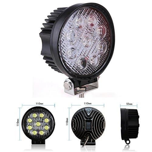FEIFEIER Flood Beam 60 Degree LED Work Offroads Driving Lamp Light Truck Boat 12v 24v 4wd 4 X 4 Off Road (27w Round Flood Light)
