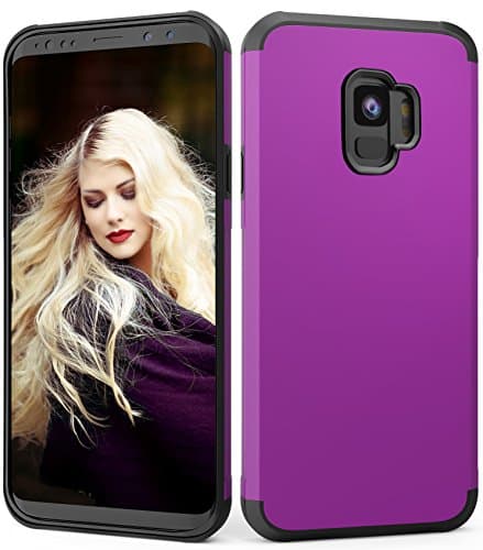 Galaxy S9 Case,ADCOOG Dual Layer Hybrid Sturdy Anti-Shock Cover High Impact Resistant Protective Case for Samsung Galaxy S9 2018 Purple