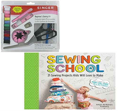 Singer Beginner Sewing Kit For Kids, 130 Pieces &amp; Sewing Books For Kids - 21 Sewing Projects Kids Will Love to Make