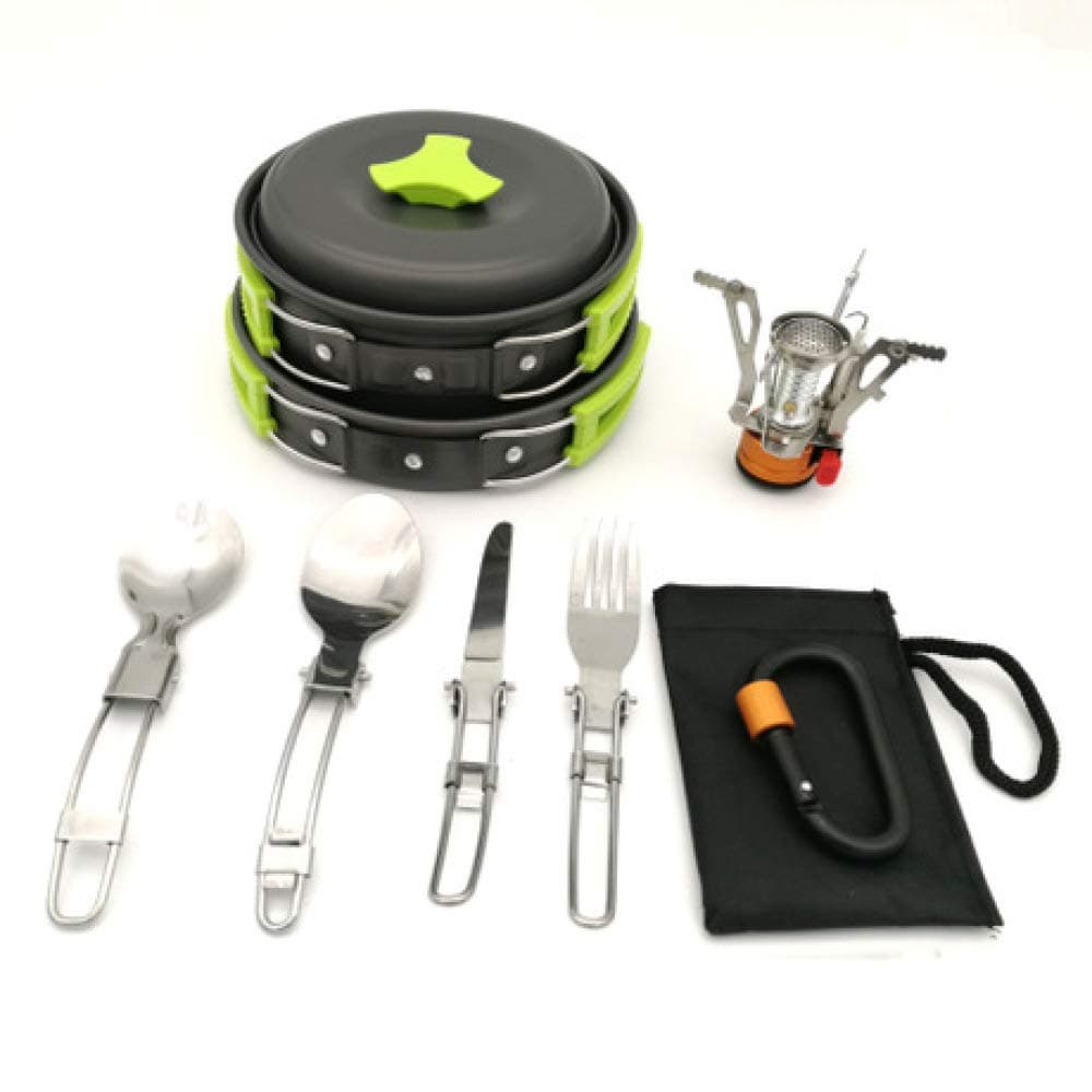 Sky God Camping Cookware Kit Non Stick Camping Pans for 1 to 3 People Portable Cook Set for Camping Hiking BBQ Picnic Outdoor Lightweight Stackable Cooking Pots and Pan