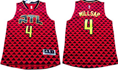 Hawks 4 Paul Millsap Red Swingman Jersey Size-S