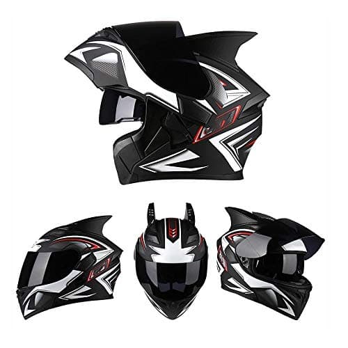 Full Face Motorcycle Helmet, DOT/ECE Certification Men and Women Motorcycle Summer Full Helmet Bluetooth Motorcycle Electric Flip Up Helmet Integral Helmet Motorcycle Helmet