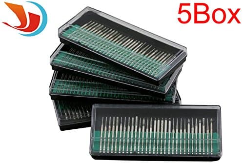 QST 0.5-3.5mm Diamond Drill Bit Cylindrical Burr Kit Jewelry Beach Sea Glass Shells Gemstones Lapidary 30 Size(1/8") (150PCS)