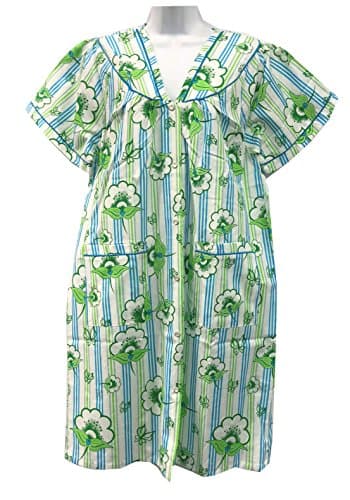 Open Front Snap Down Women Gown - House Duster - Nightgown