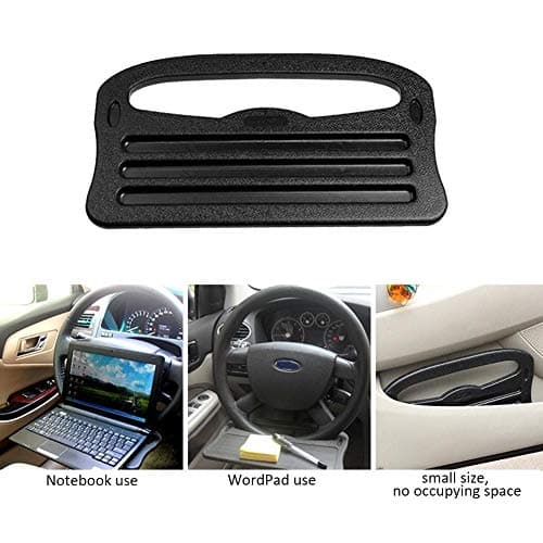 XISTORE Car Steering Wheel Table Black Portable Car Laptop Computer Desk Panel Work Table Dining Table Shelf Food Dining Tray Mobile Phone Stand Steering Wheel Holder Console