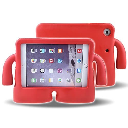 HCHA Apple iPad Mini Case for Kids Durable Lightweight Shockproof Kid Proof Protective Cases for iPad Mini 1/2/3/4 7.9 Inch (Red)