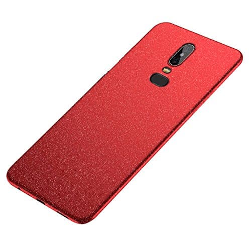 Baanuse OnePlus 6 Case [Ultra Slim Soft TPU] [Sand Scrub Non-slip] [Shockproof Armor] Case for OnePlus 6 Red