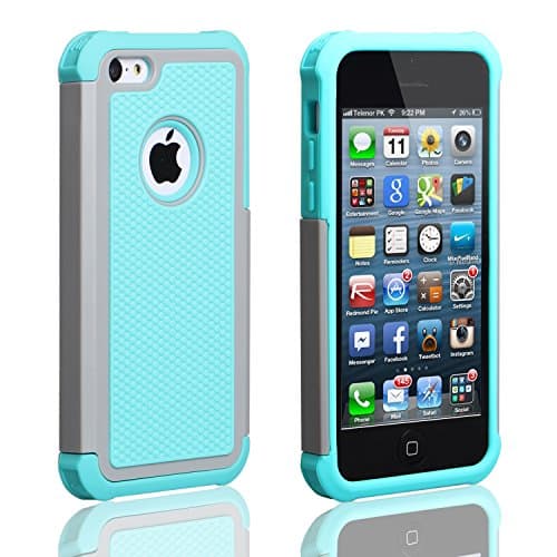 iPhone 5C Case, AUMIAU Hybrid Dual Layer Shock Absorbin Armor Defender Protective Case Cover (Hard Plastic with Soft Silicon) for Apple iPhone 5C