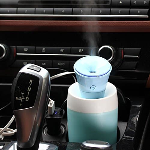 Tanxih Cool Mist Humidifier Ultra-silence Mini Portable Diffuser Personal Air Purifier for Car Travel and Baby (Blue)
