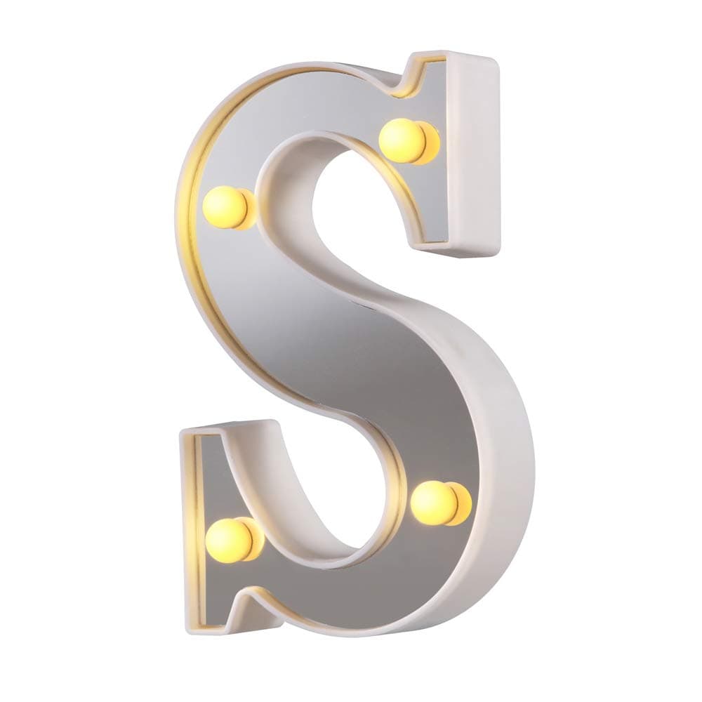 Samapet LED Marquee Letter Lights, 26 Alphabet Light Up Letters Sign Perfect for Night Light Wedding Birthday Party Christmas Lamp Home Bar Decoration (Silver,S)