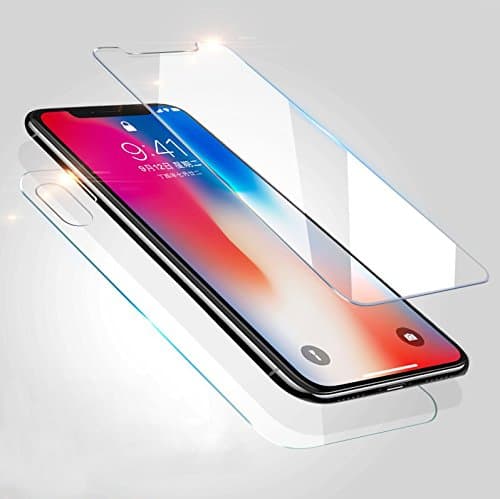 iPhone X Front Back Screen Protector, Shangda iPhone X Tempered Glass Screen Protectors HD Clear, 25mm Screen Protector Glass, 30mm Back Screen Protector Screen Protector Film For Apple iPhoneX