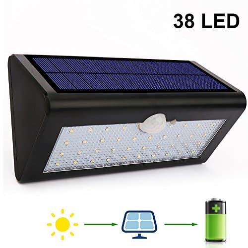 38 LED Solar Lights - EnerEco Solar power Motion Sensor Light, Wireless Waterproof Outdoor Security Night Light Lamp for Gate Door Driveway Garden Patio Yard Fence Home Stairs Outside Wall