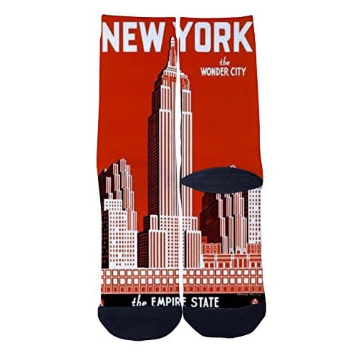 Empire State Building in New York Custom Socks Creative Socks for Men/Women Casual Cartoon Socks Black