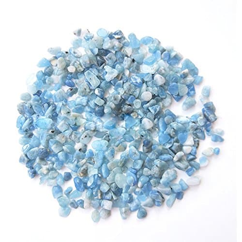 Blue Pebble, 1 Lb/450g Rock Crystal Sands Tumbled Chips Stone Crystal Irregular Shaped Stones , for Aquarium/Bonsai/Terrarium Decoration