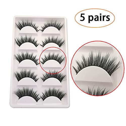 False Eyelashes 5 Pairs Faux 3D Eyelashes Dramatic Makeup Thick Long Multilayer Fluffy Hand-made D806