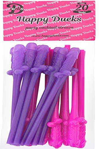 Bachelorette Straws Party Drinking Disposable,20 PACK Pink&amp;Purple Straws,Great For Bridal Party Decoration&amp;Hen Parties&amp;Party Favors,Best Bachelorette Party Supplies
