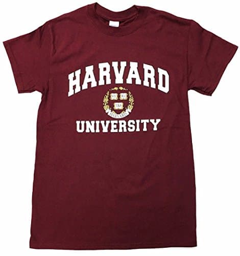 Harvard University T-shirt with Crest (Small, Crimson)