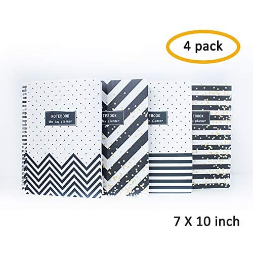 College Ruled Spiral Notebooks For Subject,Composition Note Pad,80 Sheets,4 Pack,7" x 10" Assorted Notebooks (4-pack)