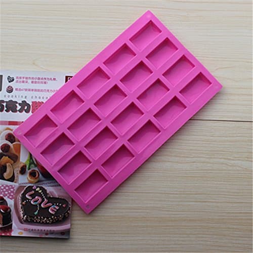 20 Lattices Rectangle Flexible Silicone Mould Cake Mold Soap Mold Candy Chocolate Baking