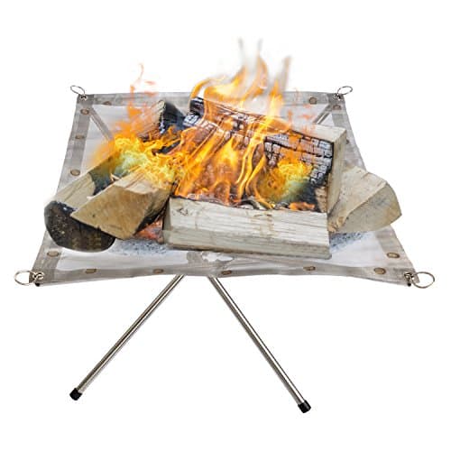Camping Fire Pit Stove with Stainless Steel Mesh, Portable and Folding for Solid Fuel When Picnic, BBQ Party, Fishing, Hiking, Outdoor Activities