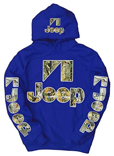 Jeep Camo Logo Hooded Sweatshirt, Large Blue