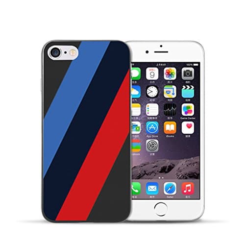 Black Luxurious Bmw Logo iPhone 7 Plus Case, Blue Navy Red Car Slim iPhone 8 Plus Cover For Car Freaks Transportation Themed Phone Casing Clear Transparent, Dirt Resistant Ultra Thin Plastic