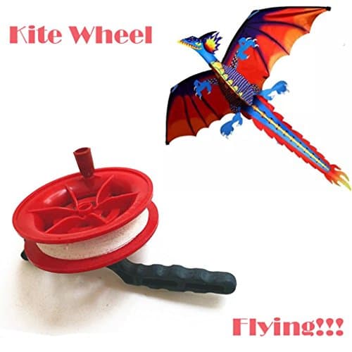 Yeefant Professional 50M Twisted String Line Red Wheel Kite Equipment Reel Winder with flying Line String Flying Tools,Good Kite Accessories For Memorable Summer Fun