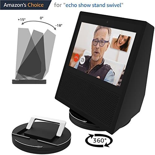 Aluminum Bracket for Echo Show Home Speaker Echo Spot, Horizontal 360° Rotation, Longitudinal Angle Change,Skidproof, Home and Office application Base ES001-Black