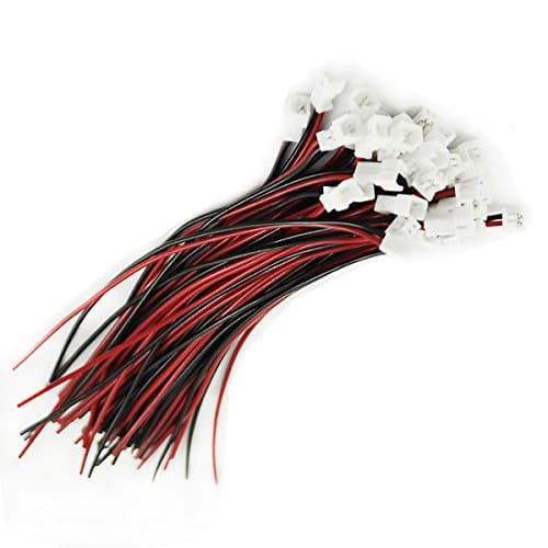 Targethobby 20 SETS Micro JST-XH 1.25 2-Pin Male and Female Connector plug with Wires Cables