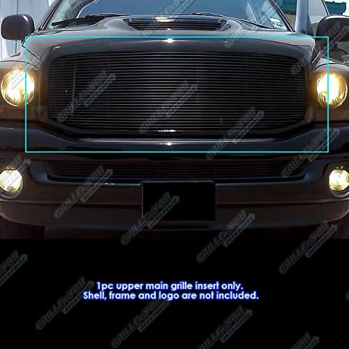 APS Compatible with 2006-2008 Dodge Ram 1500 2500 3500 Black Billet Grille Grill Insert N19-H81358D