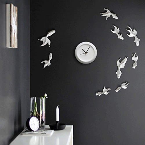 gerewe Minimalist decor creative modern Clock Mode Mute Wall Goldfish