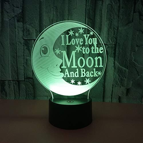 Moon LED Colorful Gradient 3D Stereo Table Lamp Touch Remote Control USB Night Light Desk Bedside Creative Decoration Gift Ornaments Protect Eyes
