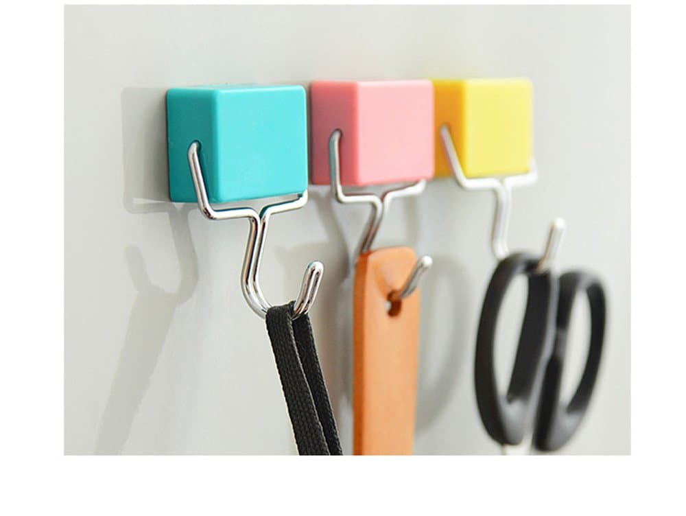 Super Strong Magnetic Hooks,All-Purpose [180 Rotation] Strong Decor Magnetic Hook Hanger for Refrigerator, Workshop, Office, Garage, Kitchen, Bathroom Pastel (6-Pack)