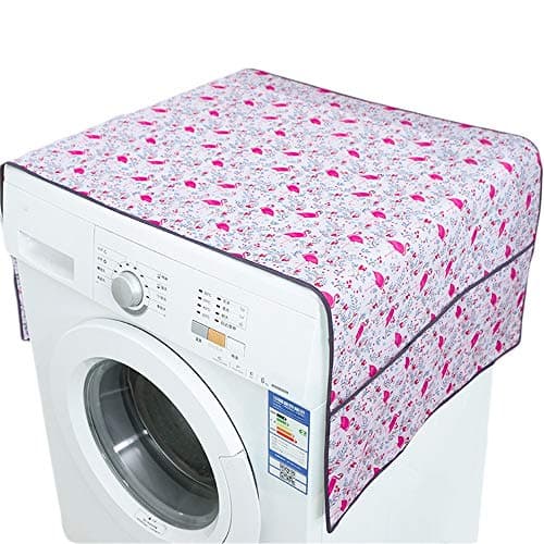 Dygzh Washing Machine Cover Refrigerator Dust Cover Multi-Function Cover Towel Dustproof Waterproof Storage Hanging Bag Suitable for Most top or Front Load Washer dryers (Color : Red)