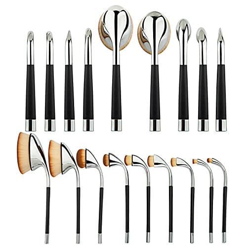 Angel Cosmetic Oval Brush Set Professional Oval Makeup Brushes Foundation Oval Brush Soft Oval Makeup Brushes Makeup Toothbrush Set With Refined Gift Box (Rose Gold,Silver)