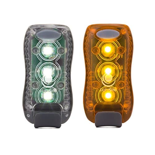 LED Flashing Safety Light (2 PACK) - White and Amber Set | High Visibility Bright Flashing Strobe For Walking Running Riding Kids Hiking Dogs Construction | Snow Night Roadside Emergency Warning Light